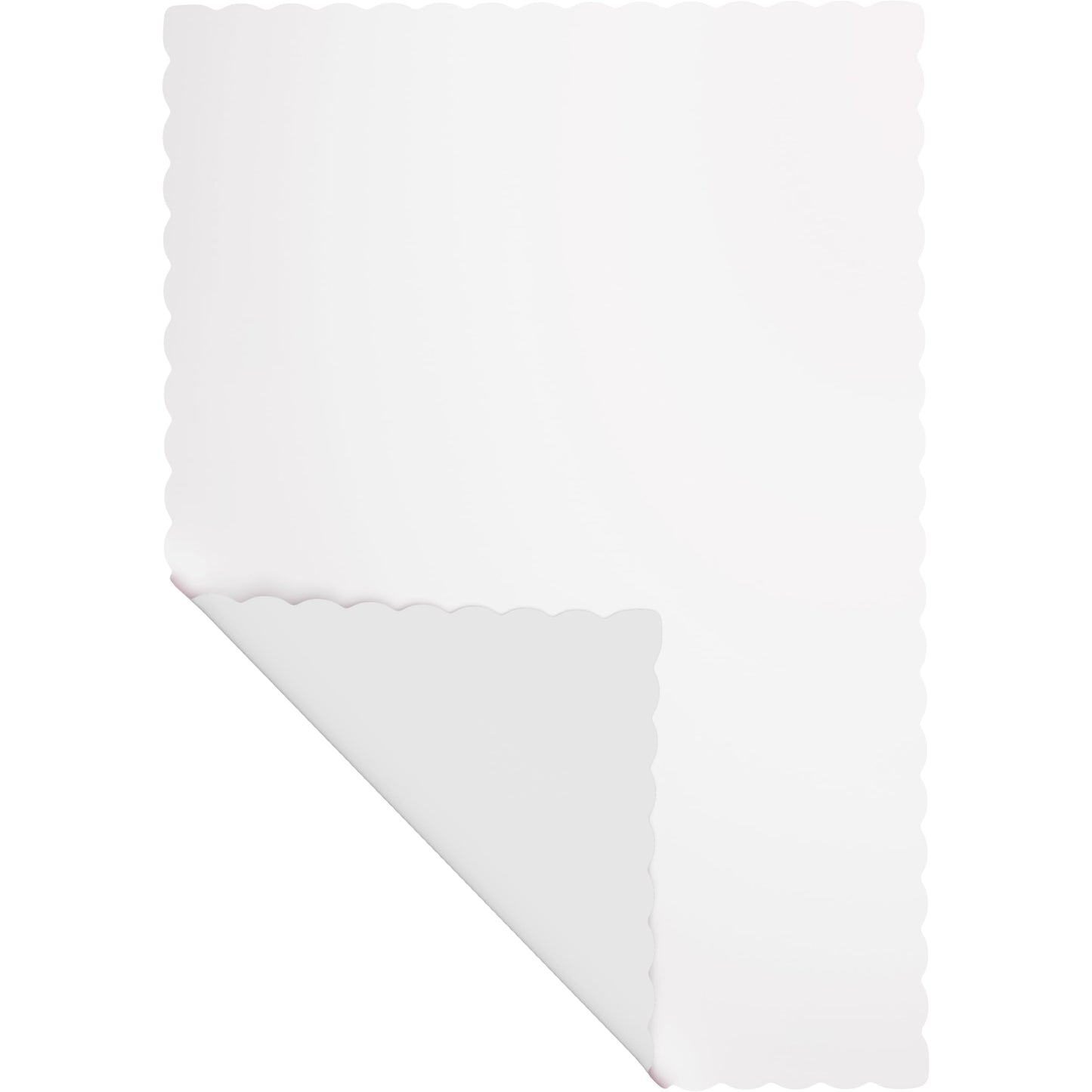 Paper Placemats - Disposable - Scalloped Edge (100, White)