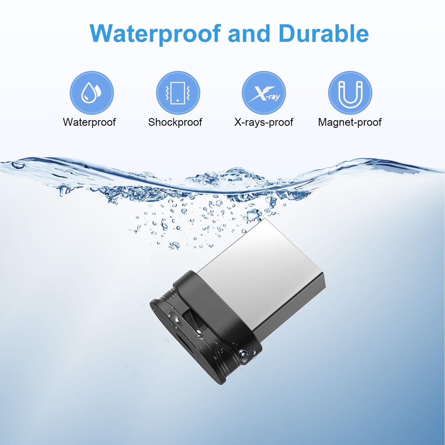 RAOYI USB Stick 128GB USB 3.0 Flash Drive with Lanyard,128G Mini Fit Memory Stick Ultra Slim Thumb Drive Zip Drive for PC Desktop-Black