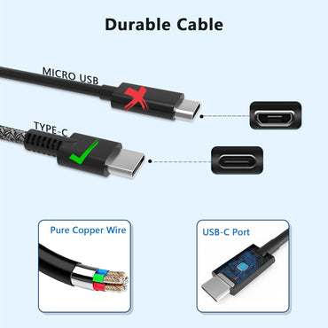 New Slim 65W USB C Laptop Charger, Compatible with HP EliteBook, OmniBook, ProBook, ZBook, Envy, Spectre, Chromebook, Pavilion, Elite x2 - Type C Travel Power Adapter Supply Cord