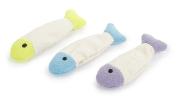 SmartyKat (3 Stück) Fisch-Knister-Katzenspielzeug mit Katzenminze - Mehrfarbig, 3 Stück