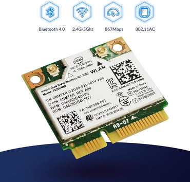 7260HMW 7260AC Dualband 867 Mbit/s Bluetooth 4.0 Notebook-WLAN-Karte mit Mini-PCI-E-Schnittstelle