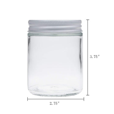 Suwimut 12 Pack Glass Mason Canning Jars, 9 oz Straight Sided Clear Glass Mason Jars, Regular Mouth Glass Jars Storage Containers for Jam, Jelly, Honey, Spice, Wedding Party Favors, Shower Favors