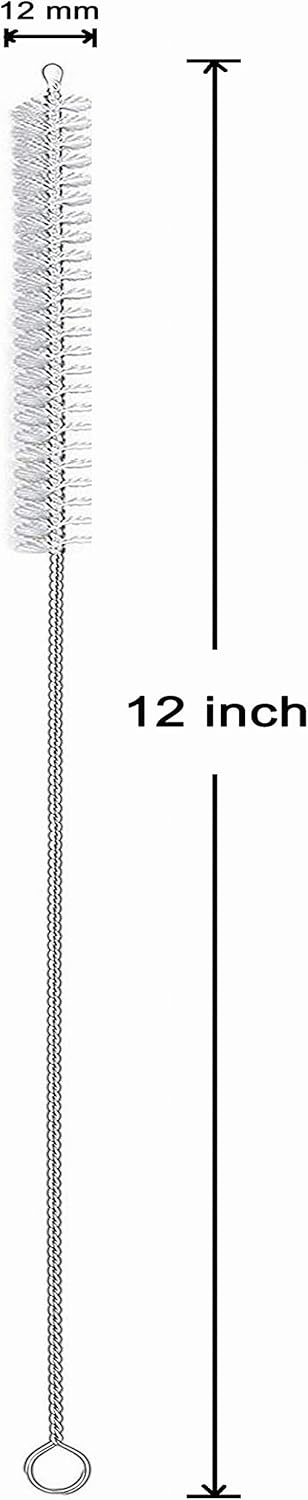 Straw Cleaner Brush for Stanley Extra Long 12 inch, Extra Wide 12mm diam for 40/30/20 oz Stanley Mug, Nylon Bristles and Stainless Steel Handle Straw Brush for 40 oz Stanley(10 PCS)