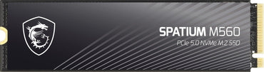 MSI SPATIUM M560 PCIe 5.0 NVMe M.2 1TB Portable SSD, 1TB Internal Solid State Drive, Speeds Up to 10200MB/s, USB-C, Reliable Storage for Gaming, Students, Professionals, Black