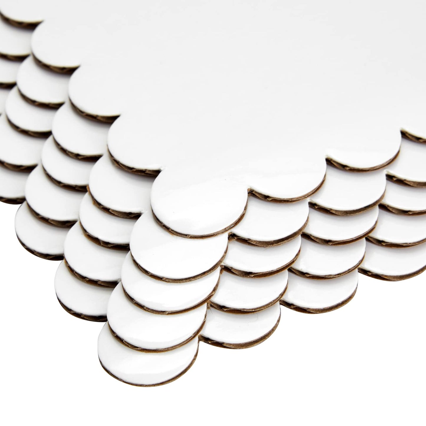 Rechteckige Kuchenplatte „Sparkle and Bash“ – 14 x 10 Zoll, weiße Folie, 25er-Packung – Stabile Papierbasis mit gewelltem Rand für Desserts und Cupcakes – Kuchenplatten im Viertelblechformat