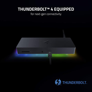 Razer Thunderbolt 4 Dock: 10 Ports in 1 - Dual 4K or Single 8K Video Output - USB A and C Hub, 2.5 GbE Thunderbolt 3, Mac, and PC Compatible - Thunderbolt 4 Certified - Passthrough Charging - Chroma