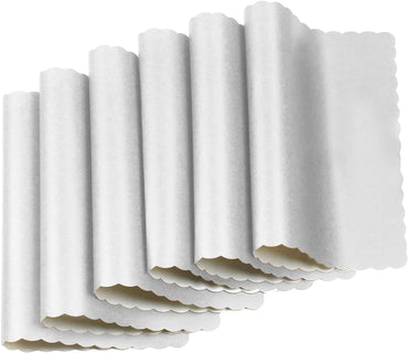 Paper Placemats - Disposable - Scalloped Edge (100, White)
