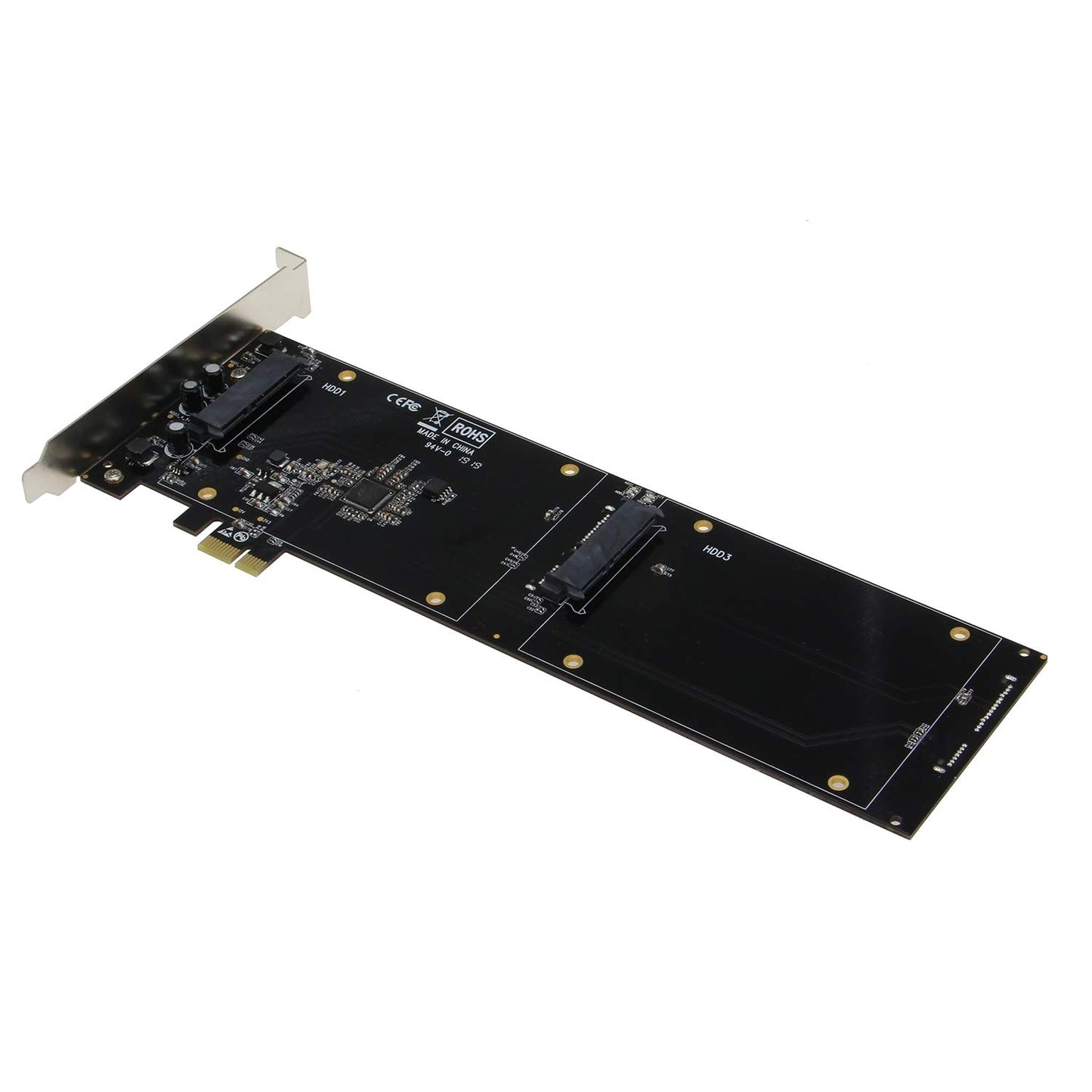 Sedna - PCI Express Quad 2.5 Inch SATA SSD Controller Card (with Built in Power Circuit, no Need SATA Power Connector) (SSD/HDD not Included)