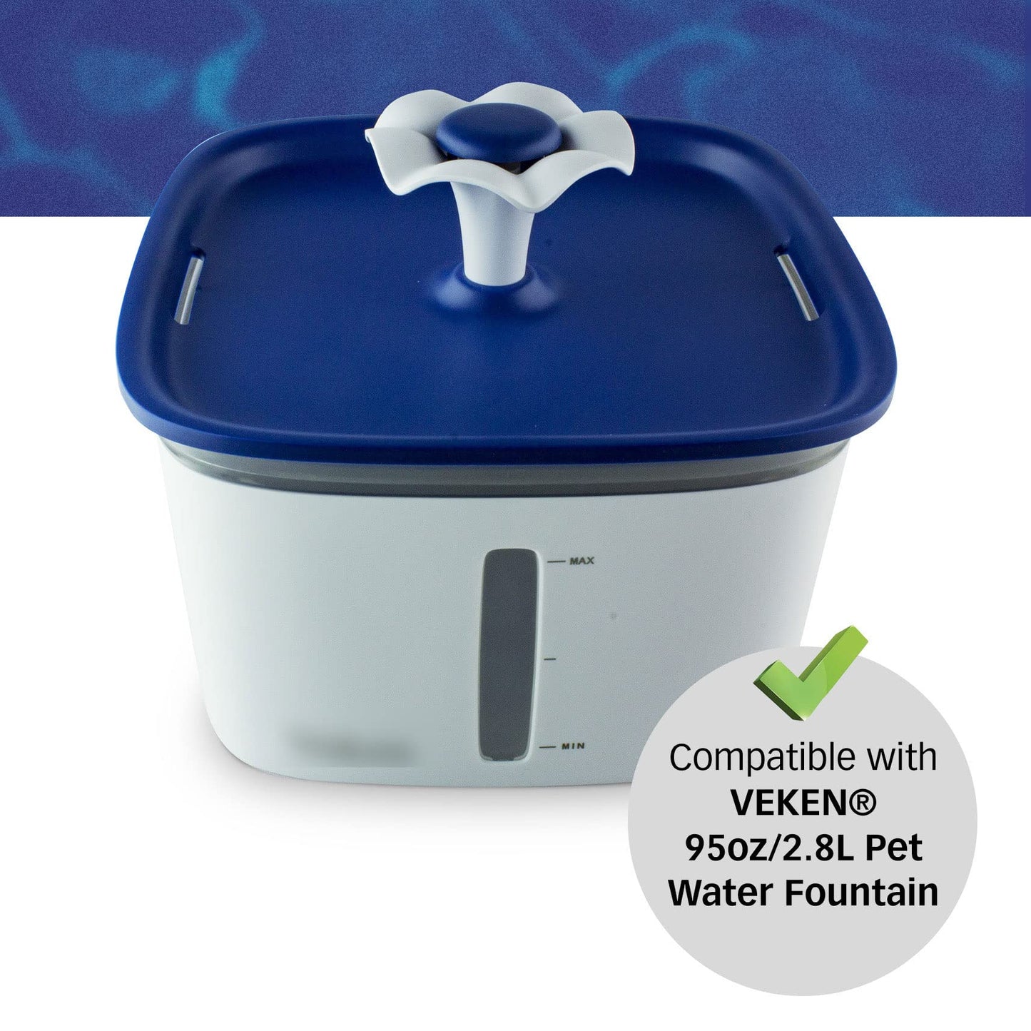 PET STANDARD Water Filters, Compatible with VEKEN® 95oz/2.8L Fountain, Pack of 12