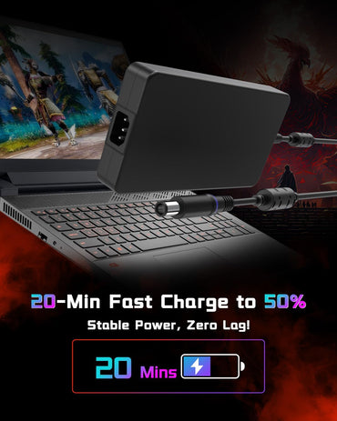 Superer 240W Fast Charger (UL Safety Certified) Fit for Dell Alienware Laptop M15 R3 R4 R7 R6 R5 R2 M17 R2 R5 AMD 15 R3 R2 17 R2 R3 G15 G16 G7 G5 G3 X15 R1 R2 Gaming Laptop Power Cord AC Adapter