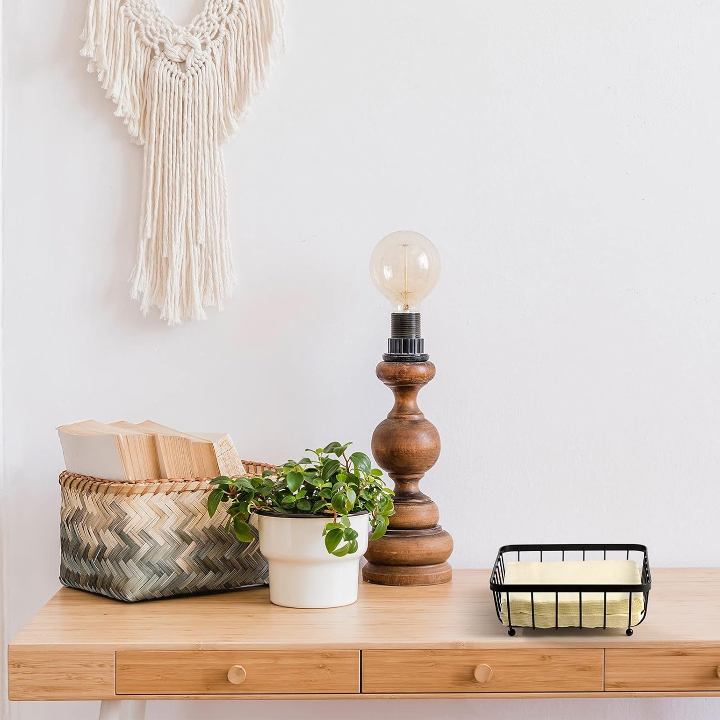 2 Pieces Napkin Holder for Table, Modern Flat Metal Paper Napkin Holder for Kitchen or Dining Room, Square Metal Lattice Basket, Restaurant Towel Dispenser (Black)