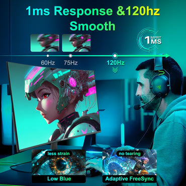 SANSUI Curved Monitor 27 inch 120Hz USB Type-C Computer Monitor with Speakers Built in丨FHD 1080p丨HDR丨110% sRGB丨1500R丨VESA Compatible,for Tablet,Desktop,Laptop and PC Work Gaming