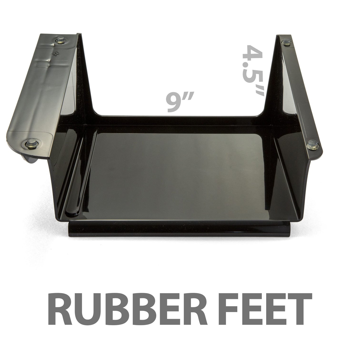 Officemate Telephone Stand, Laptop Stand, Black Plastic Computer Riser, Laptops Elevator for Desk, 12.5 x 10 .125 x 5.25 Inches, Black (21522)