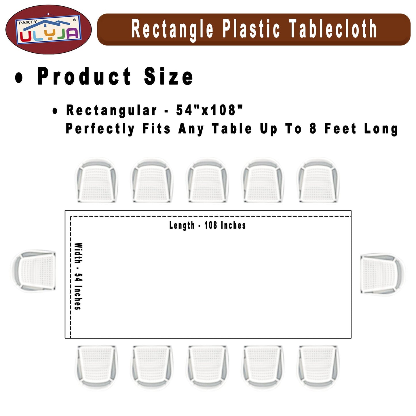 PARTY ULYJA Burgundy Tablecloths Plastic 3-Pack Premium 54 Inches x 108 Inches Disposable Table Covers Decorative Table Cloths for Rectangle Tables