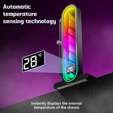 TGDGAMER ARGB GPU Support Bracket with Temperature Display(Ambient Case Temp),5V 3pin Universal GPU Bracket,Graphics Video Card Brace with Height Adjustable,DY7-Black