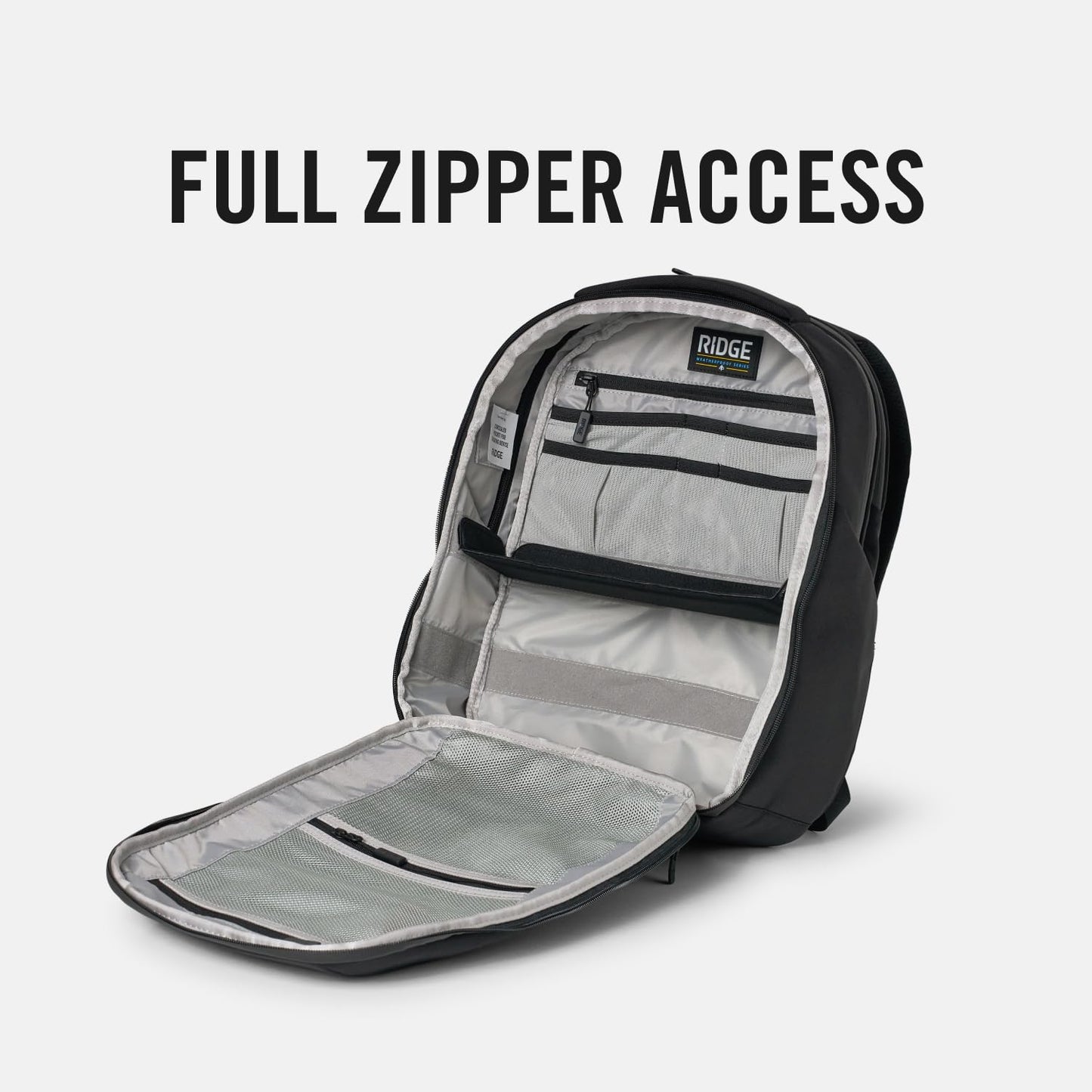 Ridge Commuter Pro Backpack - Weatherproof 840D Ballistic Nylon Laptop Bag, Fits 16" Laptop, Tech Organizer Travel Backpack (Royal Black)