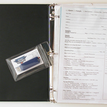 StoreSMART® USB Flash Drive/Memory Card & Business Card Holders 5-Pack - Zip-Top and Hang Hole - Open Short Side (R3578ZIPS-FLASH-5)