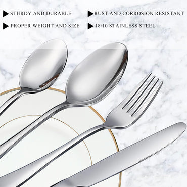 Teaspoon Set,6 Piece 6.7" Spoons Silverware, Premium Food Grade 18/10 Stainless Steel Tea Spoons, Metal Dessert Spoon, Durable Kitchen Spoon Set, Mirror Finish & Dishwasher Safe