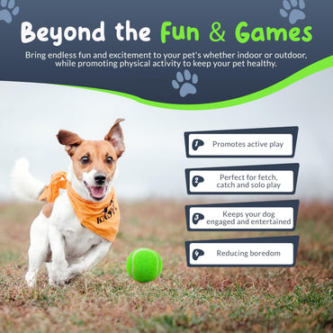 Squeaky Mini Tennis Balls for Small Dogs Puppy - 1.5 Inch - 6 Pack - Dog Toys for Small Dogs, Training Positive Reinforcement, Interactive Fetch Tiny Squeaker Balls for Ball Launcher