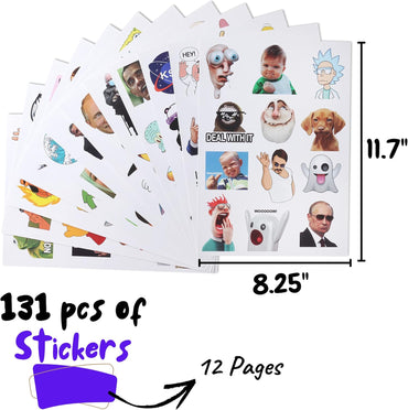 Mr. Pen Fun Covers - 131 pc Water Bottle Stickers with Memes and Vinyl