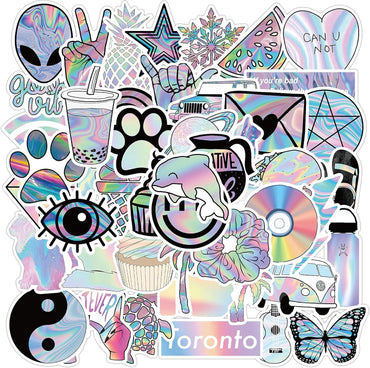 Cute Stickers for Water Bottles, 50 Pack Cute Vsco Vinyl Aesthetic Waterproof Stickers for Laptop Hydroflask Skateboard Computer for Teens Kids Girls