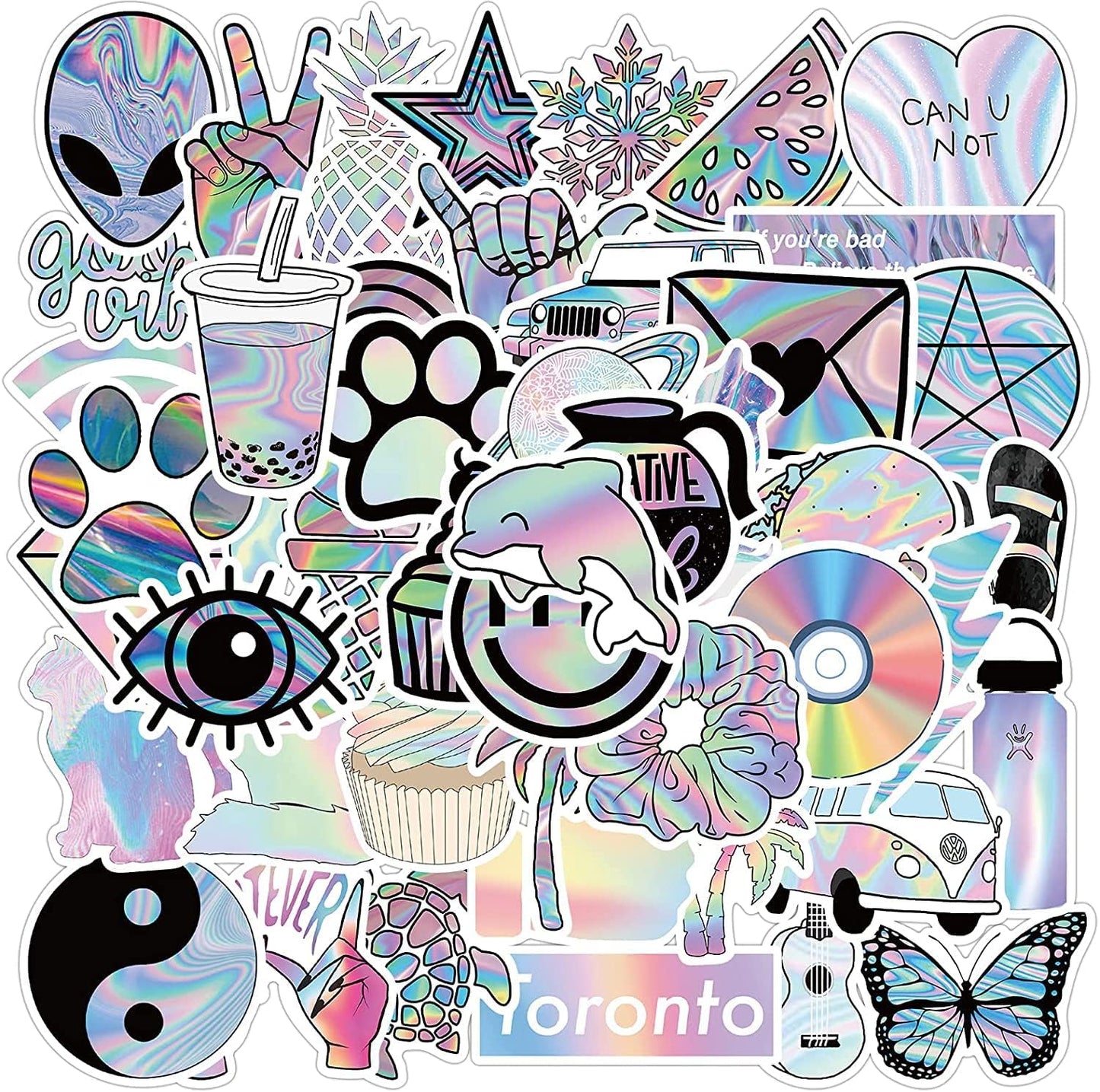 Tuqiso Water Bottle Stickers 200 PCS Hydroflask Stickers Waterproof Cute Aesthetic Vinyl Vsco for Laptop Luggage Skateboard Computer for Teens Girls Kids