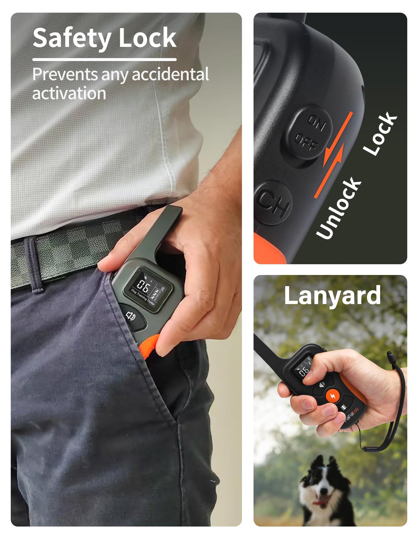 PaiPaitek Bark Activated Shock Collar with Remote - Automatic Bark and Training Collar Combo 3300ft Range, Bark Shock Collar for 40-150lbs Medium Large Dogs - IPX7 Waterproof