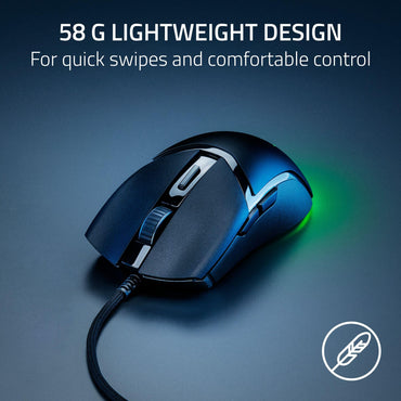 Razer Cobra Wired Gaming Mouse: 58g Lightweight Design - Gen-3 Optical Switches - Chroma RGB Lighting with Underglow - Precise 8500 DPI Optical Sensor - 100% PTFE Mouse Feet - Speedflex Cable - Black