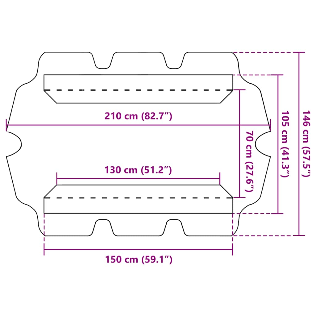 Ersatzdach für Hollywoodschaukel Braun 150/130x105/70 cm