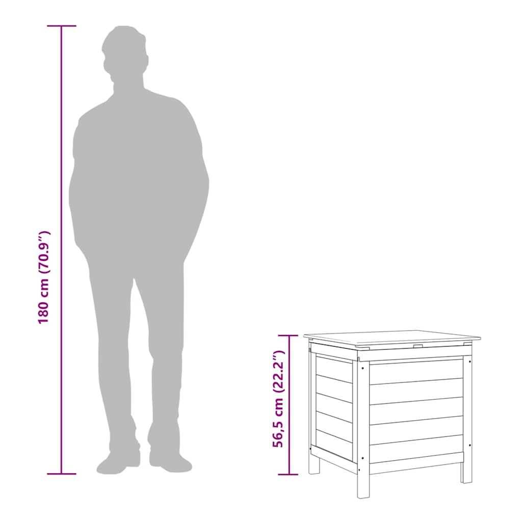 Gartentruhe Weiß 50x49x56,5 cm Massivholz Tanne