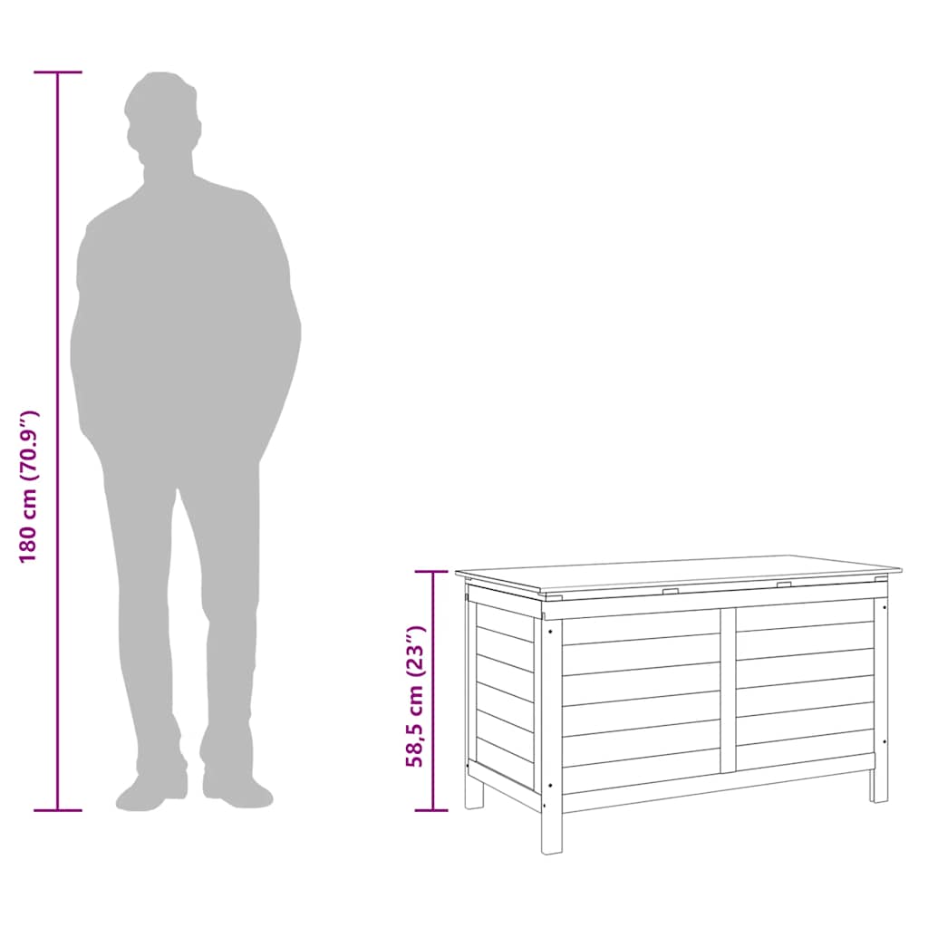 Gartentruhe Weiß 99x49,5x58,5 cm Massivholz Tanne