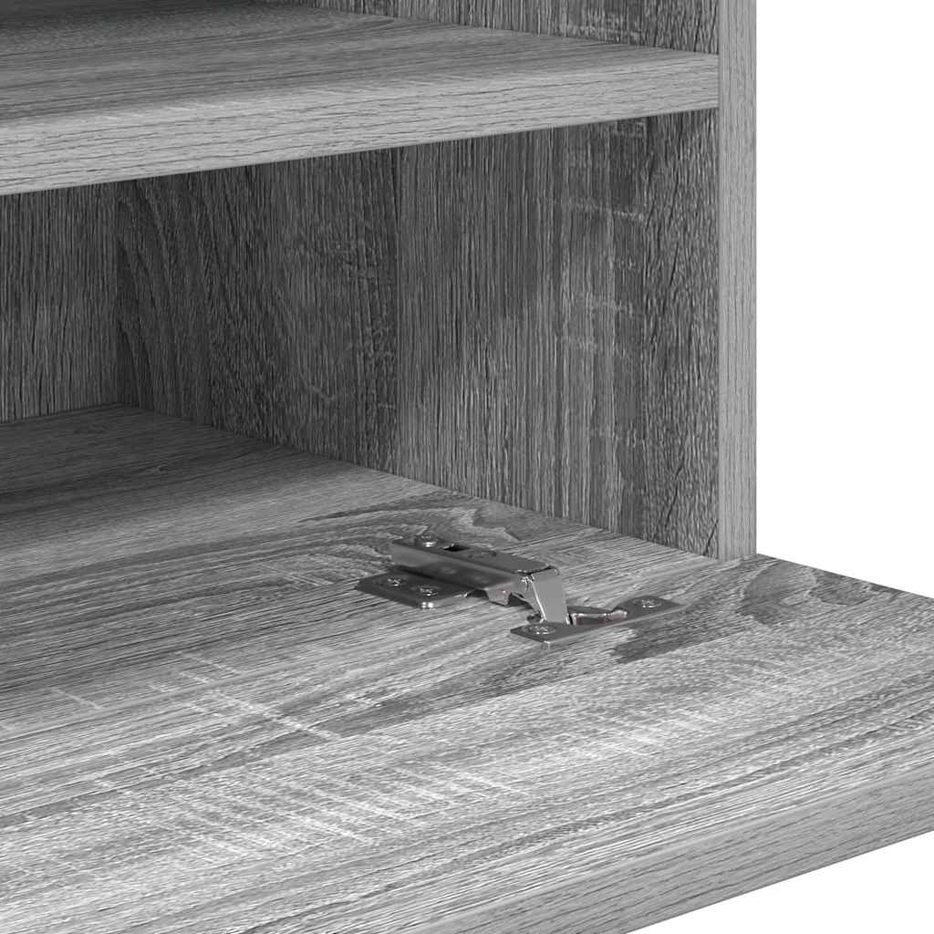 Wandschränke mit LED-Leuchten für TV 2 Stk. Grau Sonoma