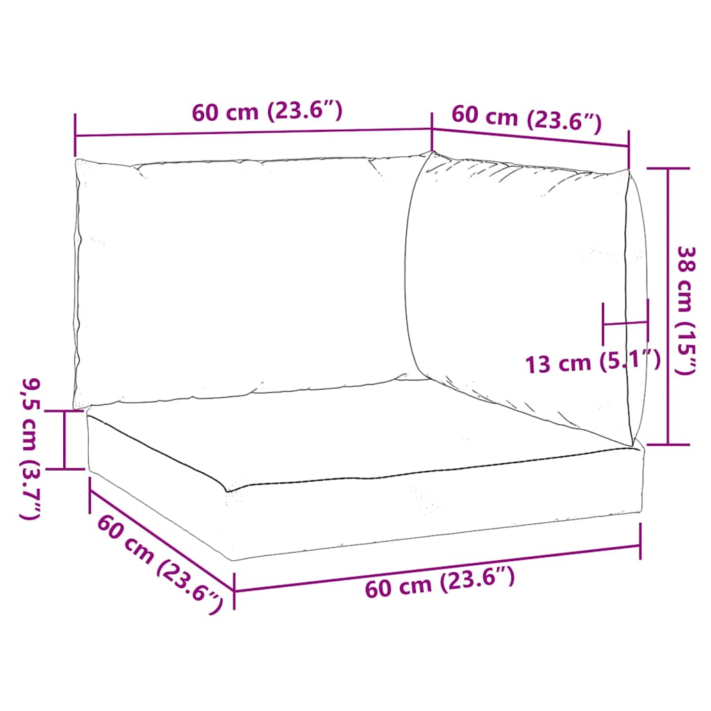 Palettenkissen 3 Stk. Marineblau Oxford-Gewebe