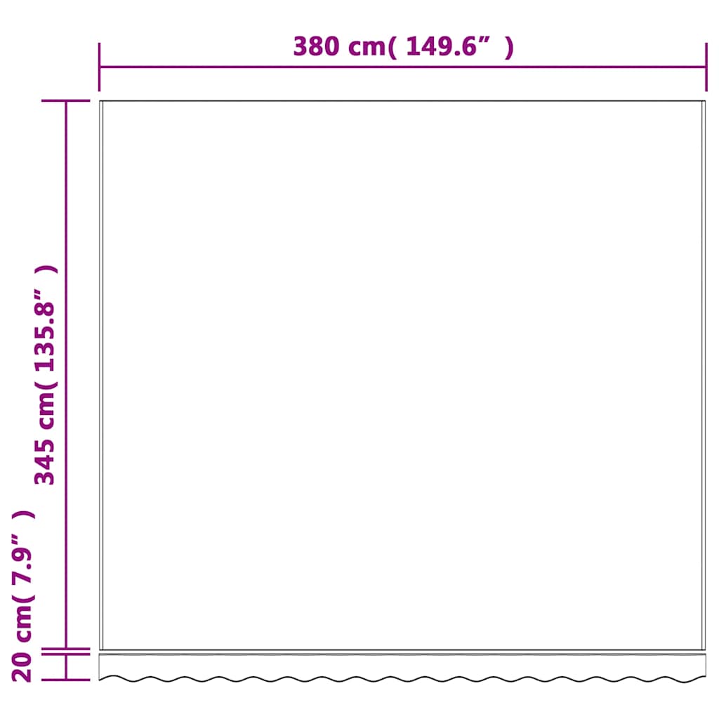 Markisenbespannung Mehrfarbig Gestreift 4x3,5 m