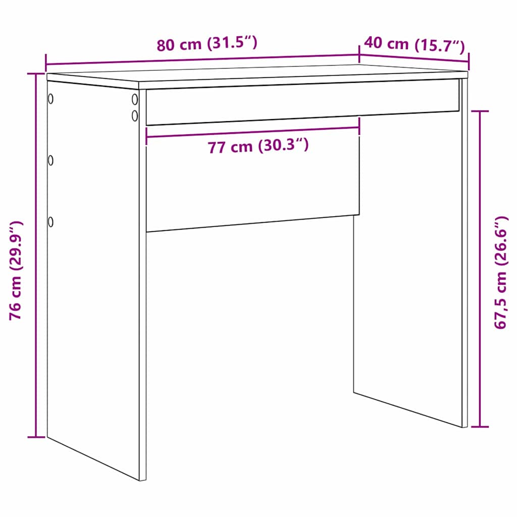 Schreibtisch Beton Grau 80 x 40 x 76 cm