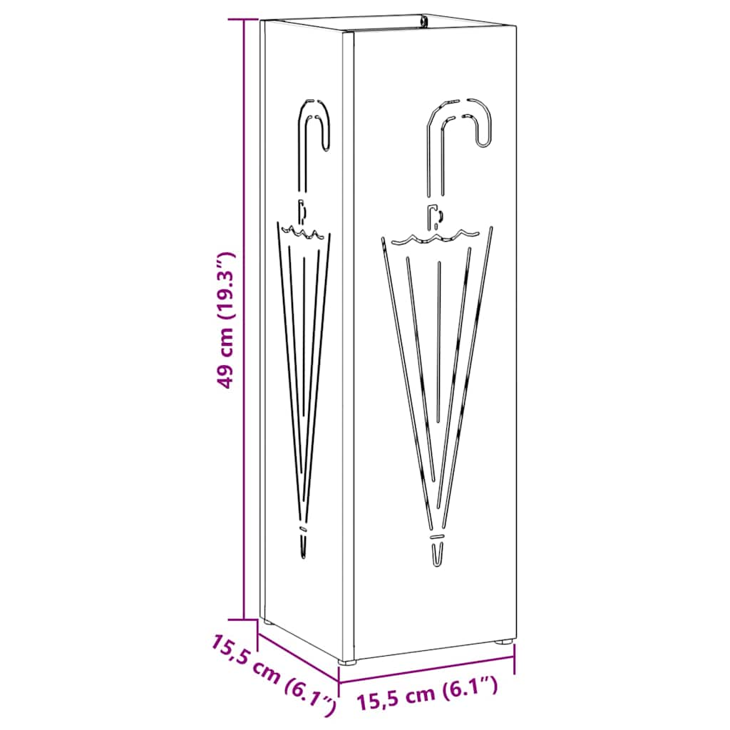 Sonnenschirmhalter mit Speicher Weiß 15,5 x 15,5 x 49 cm Metall