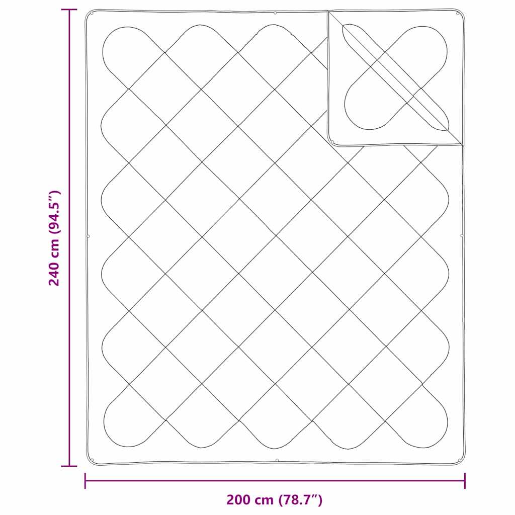 2-in-1 Bettdecke Weiß 240 x 200 cm Polyester
