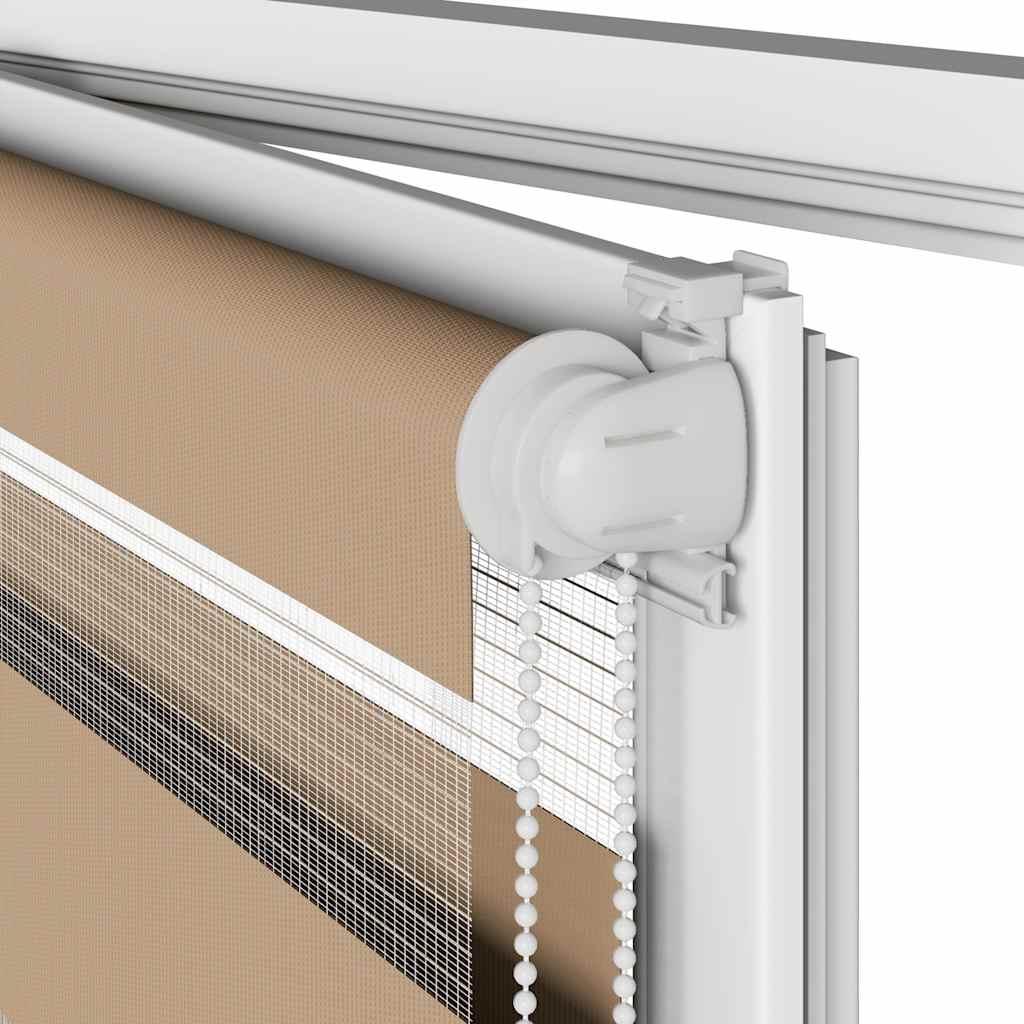 Doppelrollo Sandbraun 120x230 cm Stoffbreite 115,9 cm Polyester