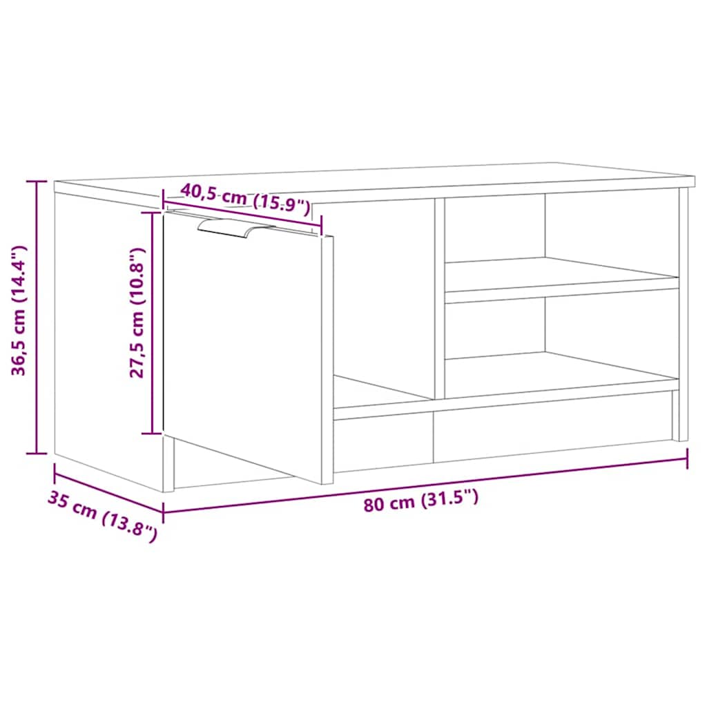 TV-Schrank Artisan-Eiche 80x35x36,5 cm Holzwerkstoff