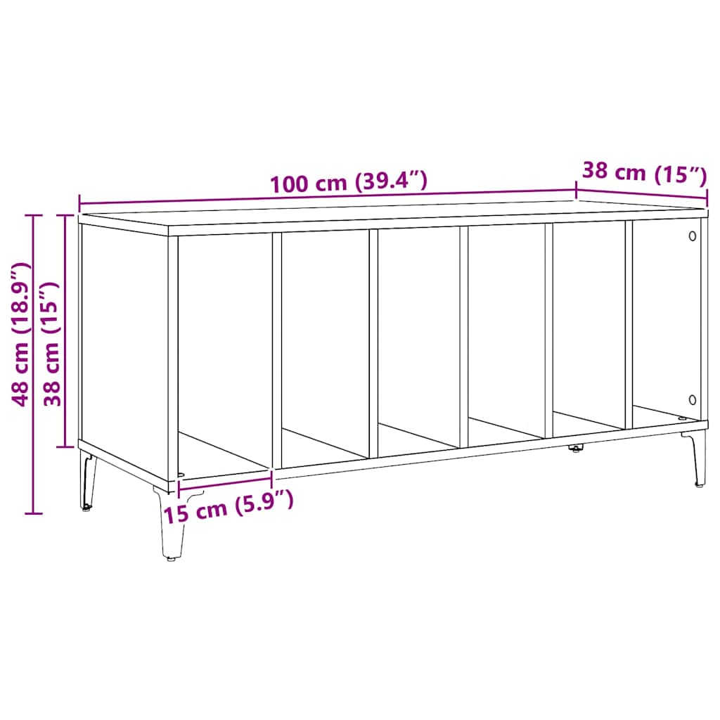 Plattenschrank Artisan-Eiche 100x38x48 cm Holzwerkstoff