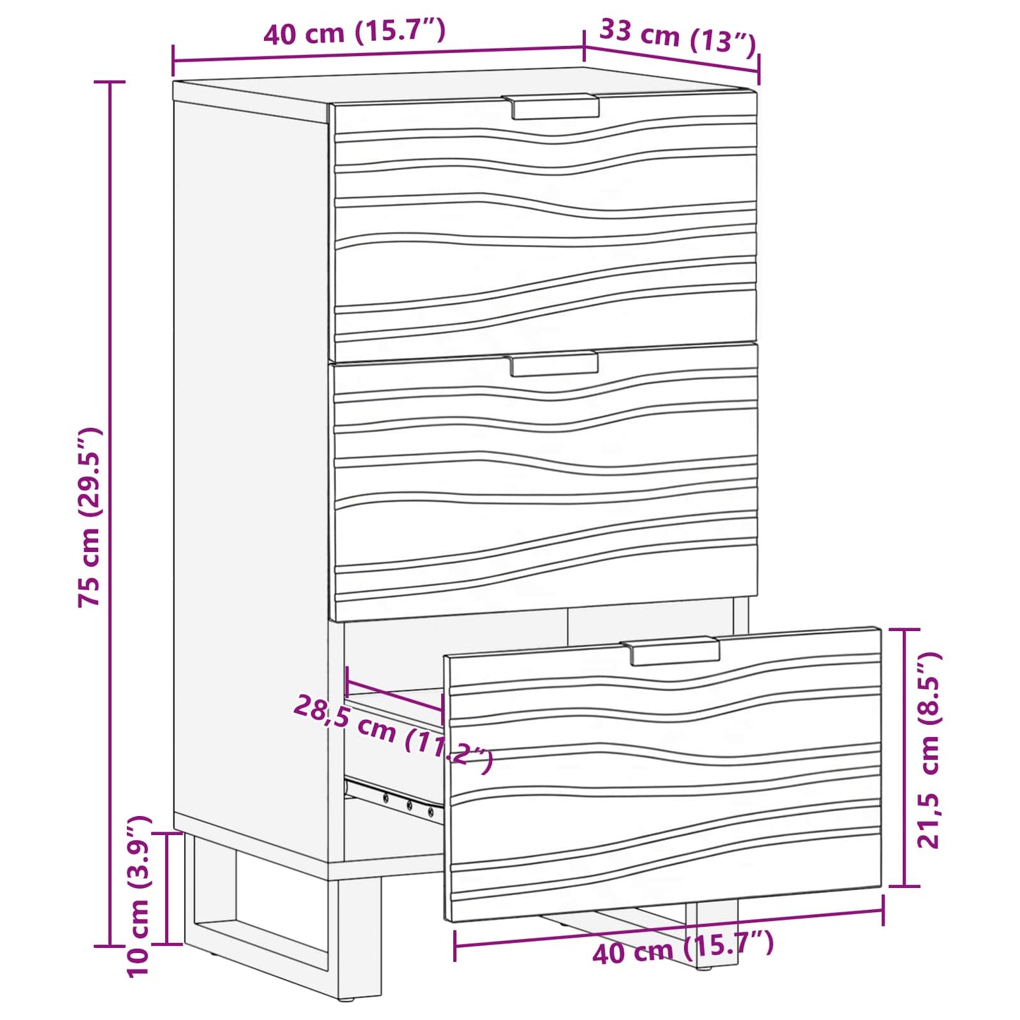 Medienlagerungsschränke & Regale Weiß 40 x 33 x 75 cm