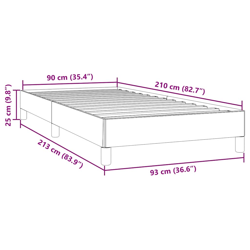 Boxspringbett ohne Matratze Rosa 90x210 cm Samt