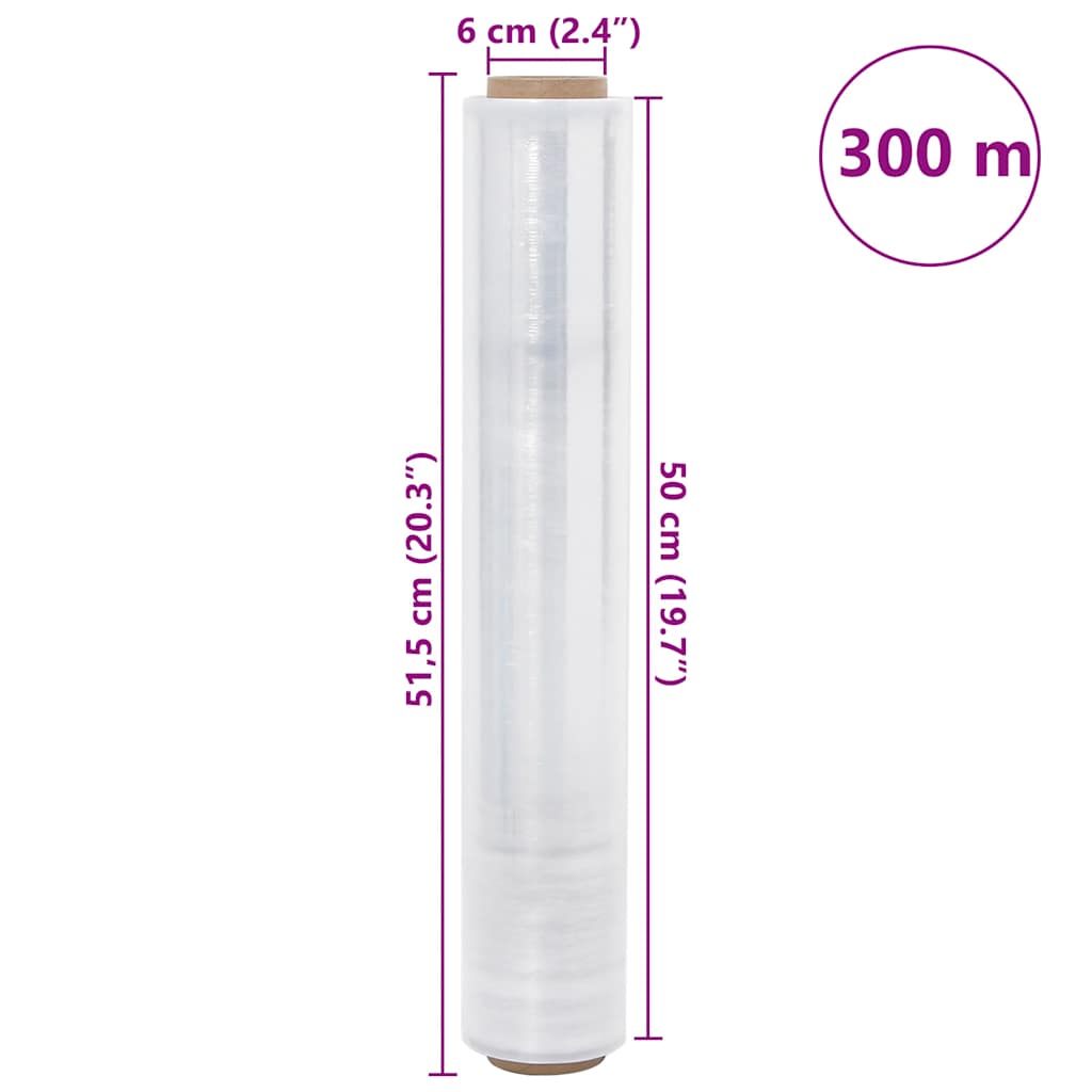 Stretchfolie 6 Stk. Transparent 30 μm 50 cm x 300 m