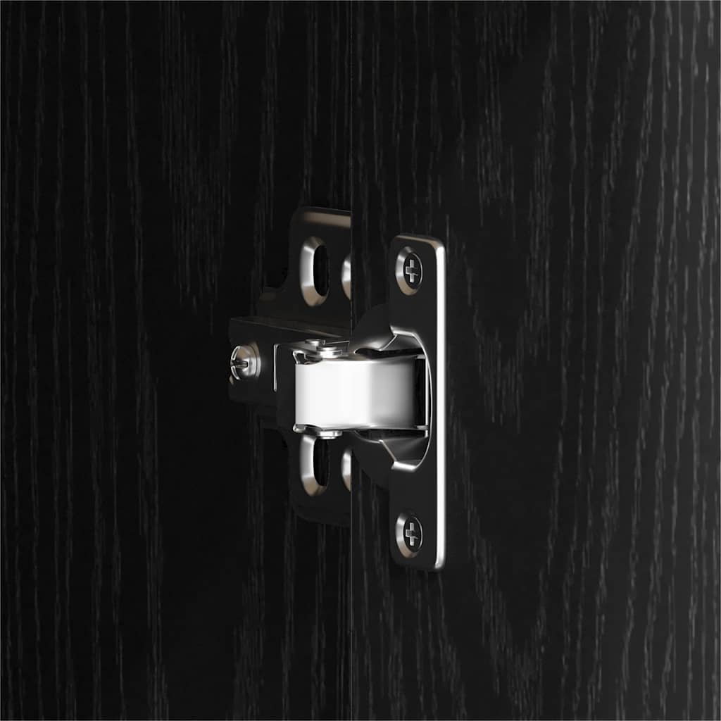 Sideboard Schwarz Eichen-Optik 88x30x64 cm Holzwerkstoff