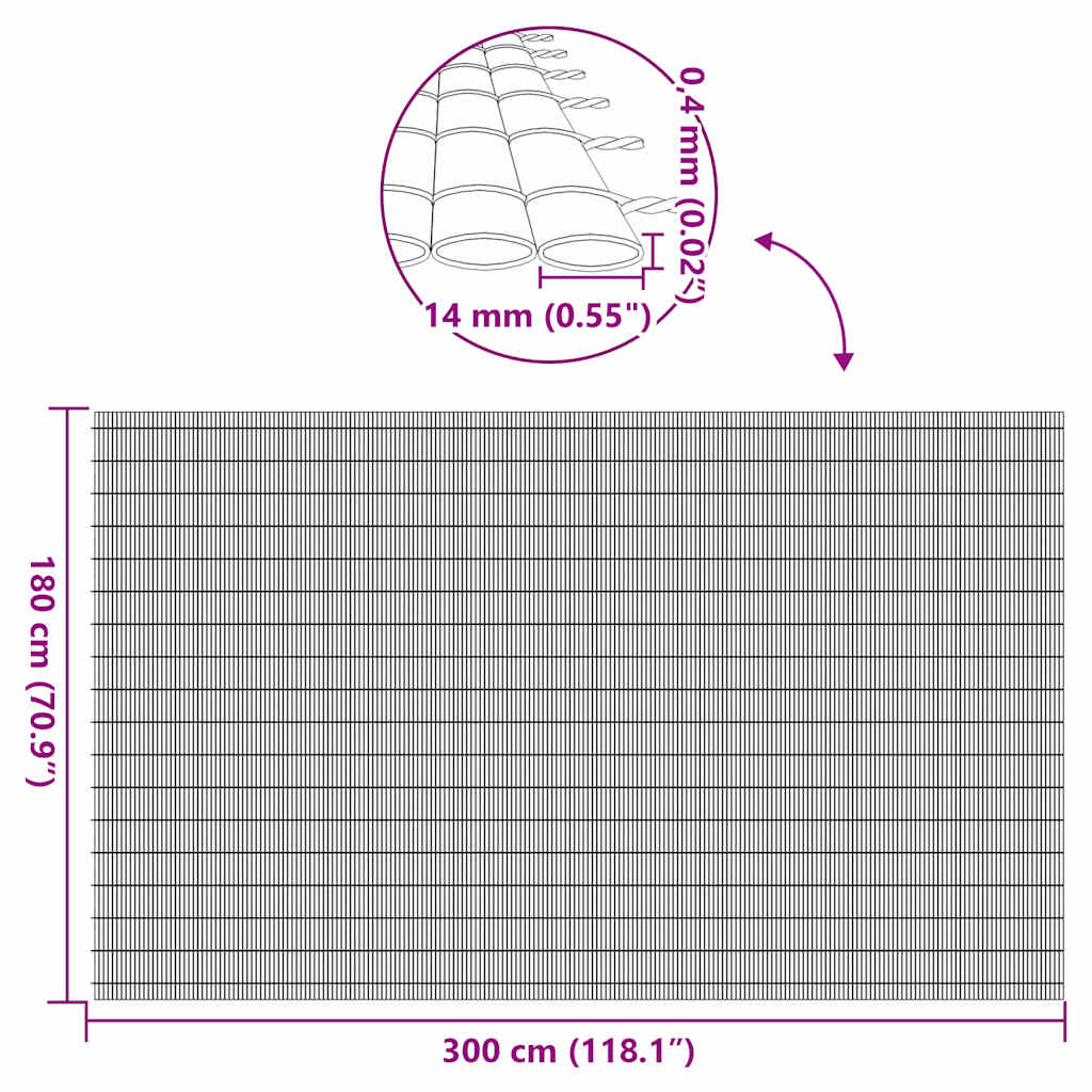 Gartenzaun Doppelseitig Braun 1,8x3 m PVC