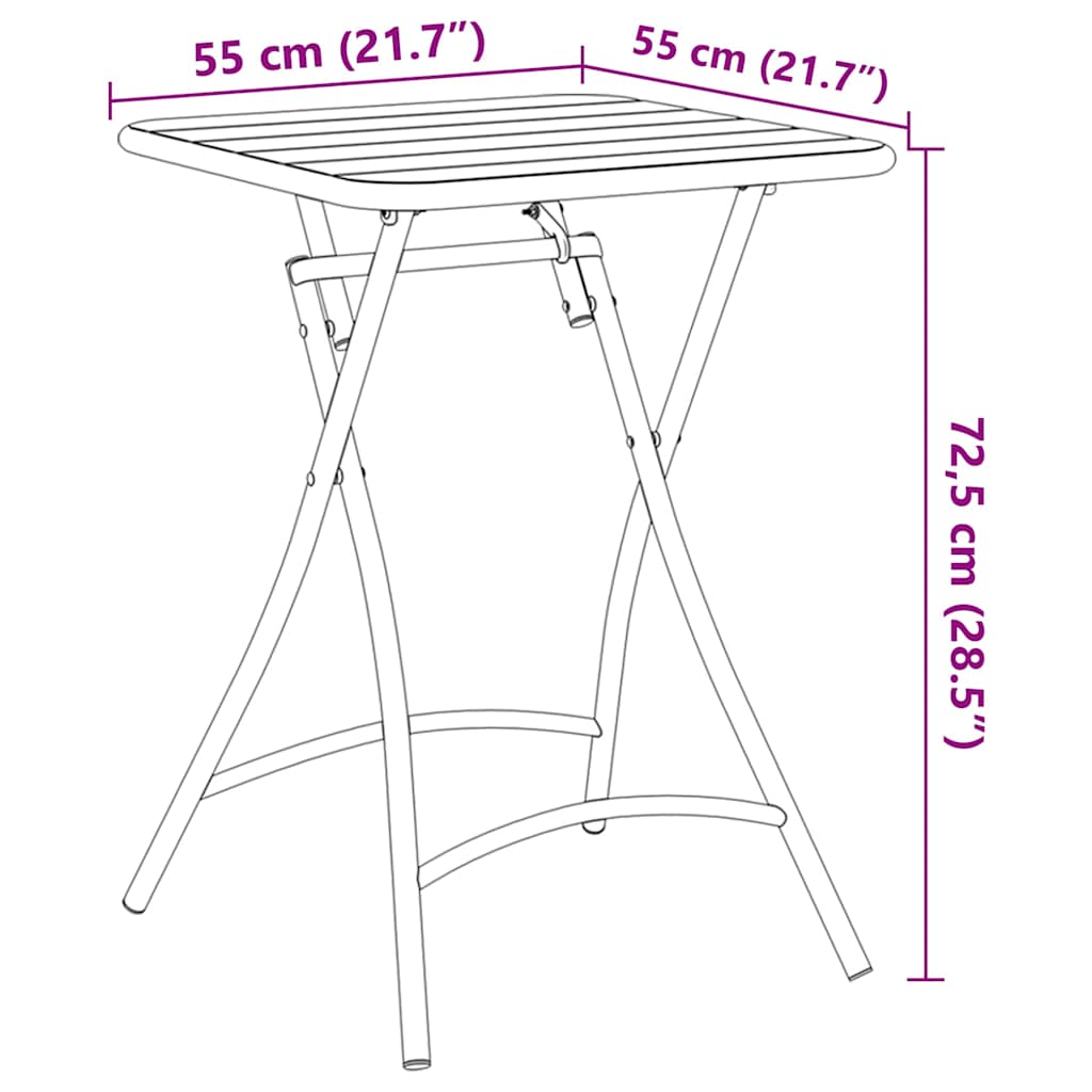 Bistrotisch Anthrazit 55 x 55 x 72,5 cm