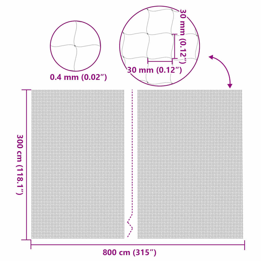 Katzennetz Transparent 8x3 m Nylon