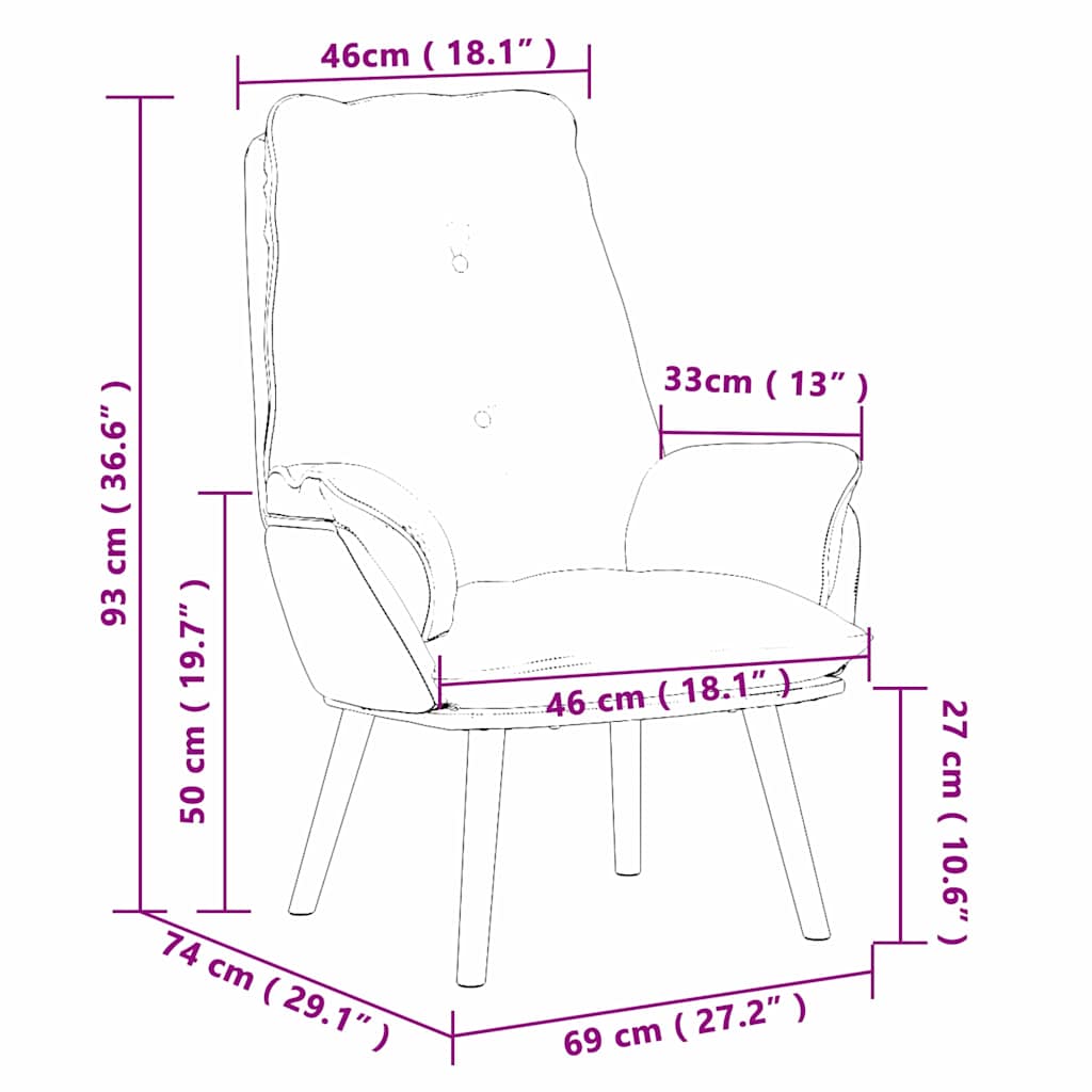 Sessel Taupe 69 x 74 x 93 cm Stoff und Sperrholz