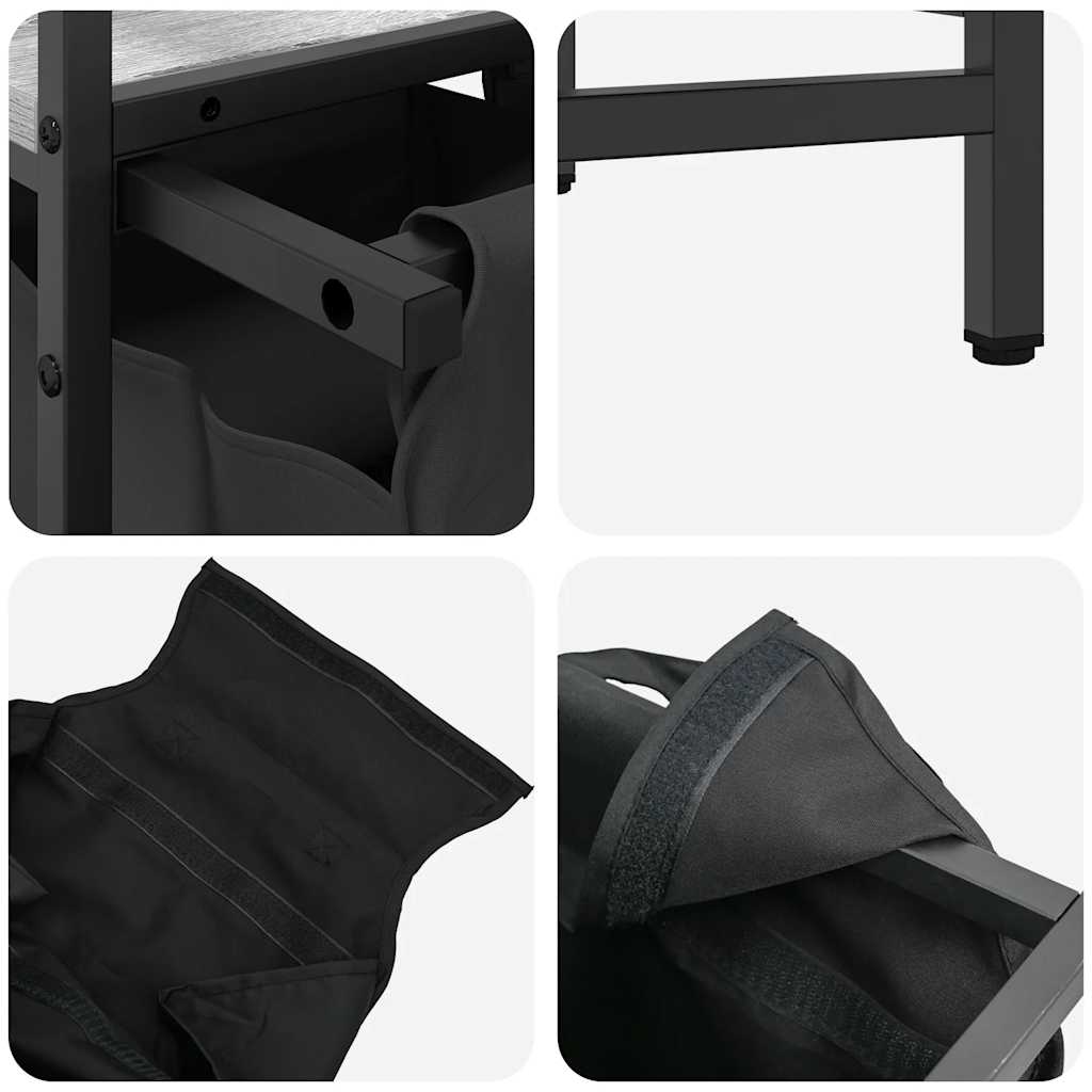 Wäschekorb 2 Fächer mit Ablage Grau Sonoma