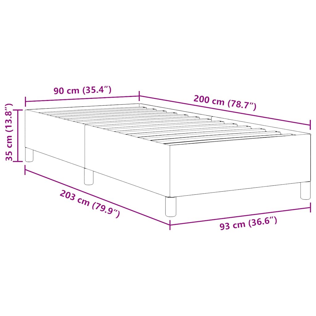Boxspringbett Grau-Grün 90 x 200 cm Cordstoff